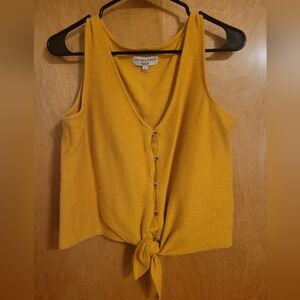 Madewell mustard button blouse -small